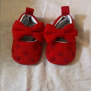 Red Bow Heart Kids Shoes